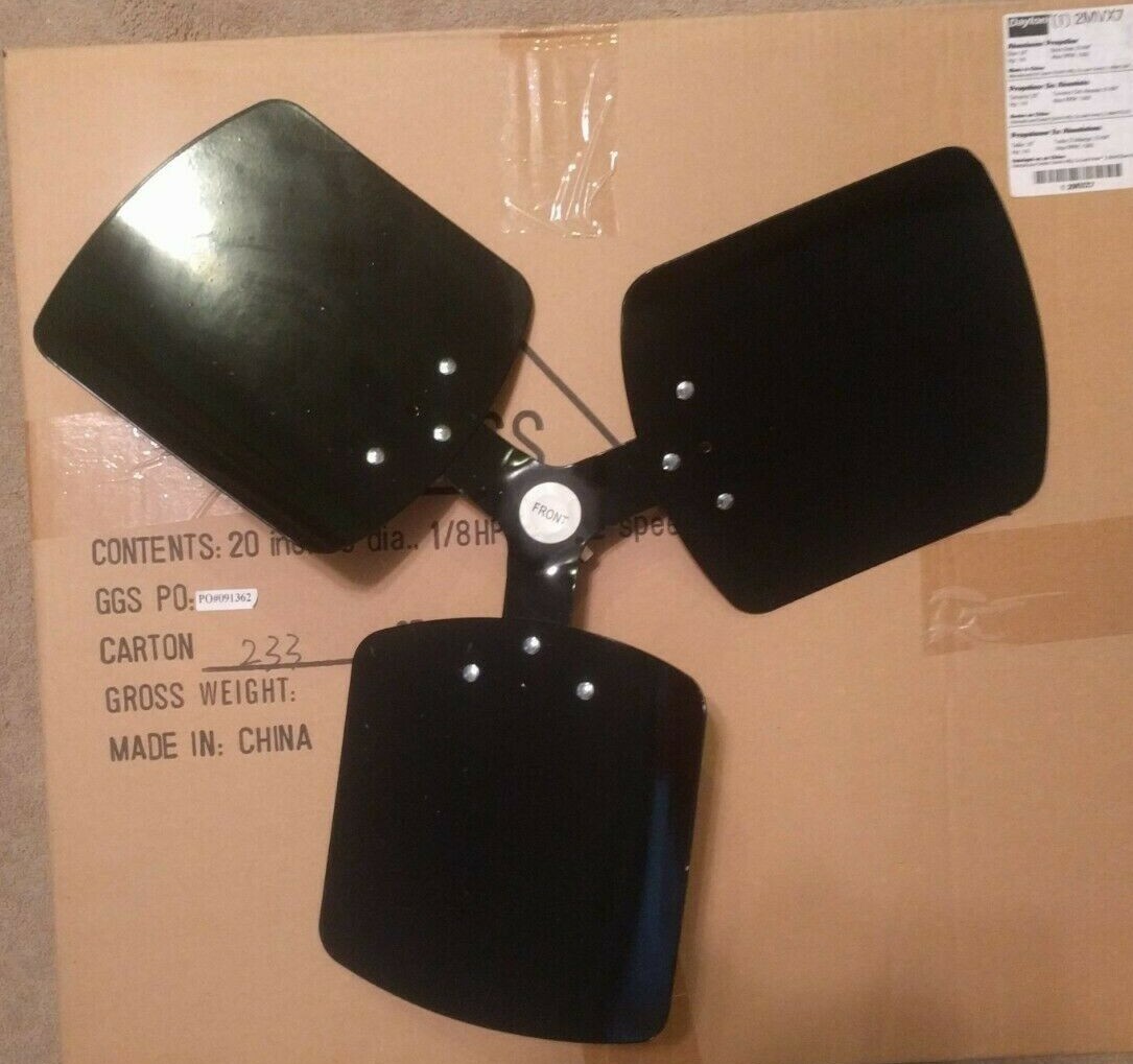 DAYTON Fan Blade – 20″ Diameter – 15/32″ Bore (12mm) – 3 Blade CW (2LY96, 2LY99)