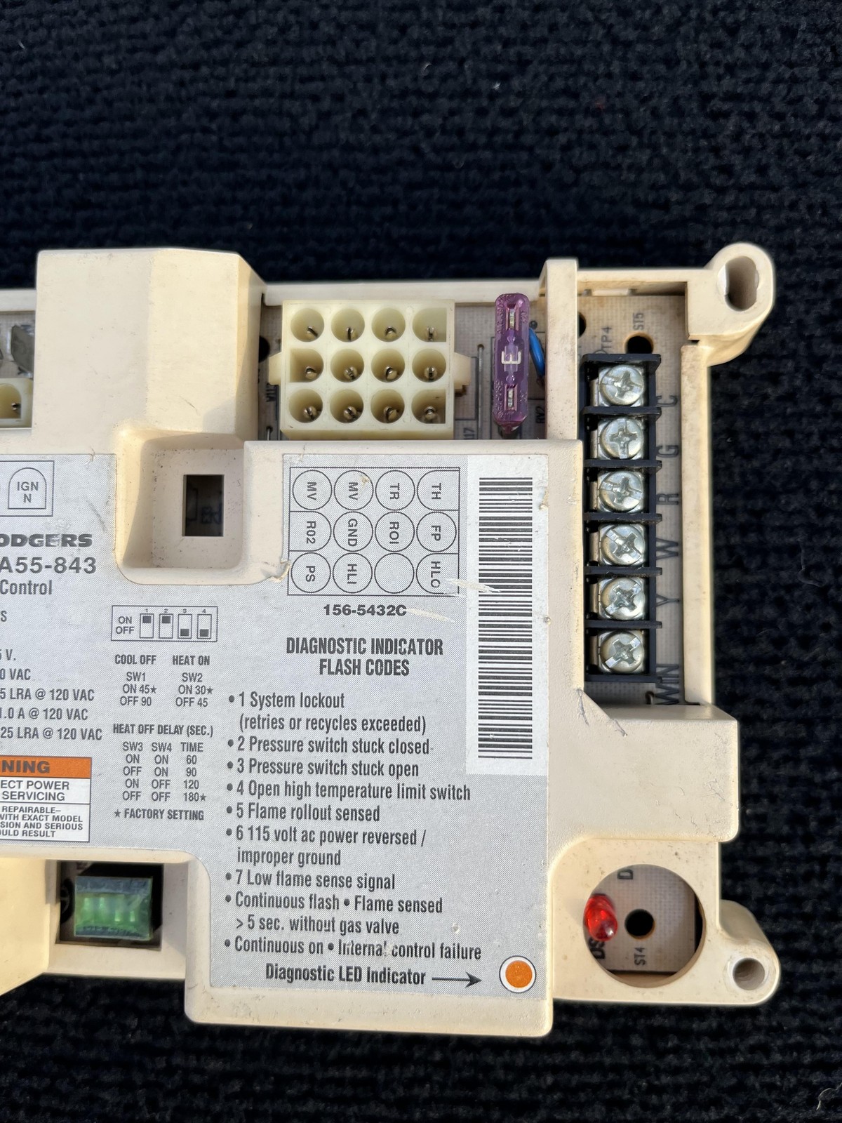 White-Rodgers 50A55-843 Universal Fan Control Board 24V 25A HVAC Furnace Unit
