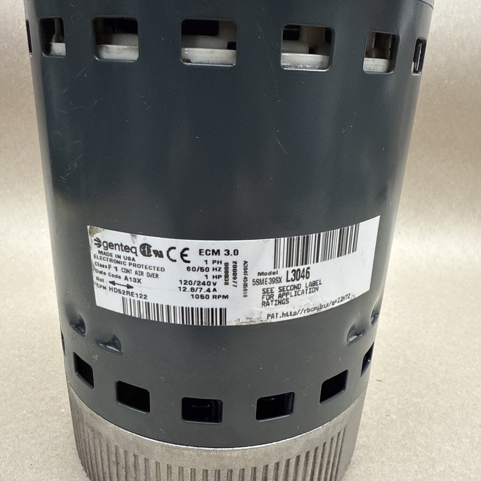 Genteq ECM 3.0 HD52RE122 Blower Motor 5SME39SXL3046 GC07 1HP