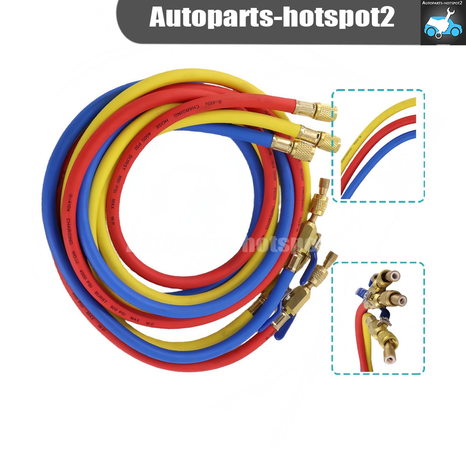 NEW For 29986 Plus II 72″ HVAC Charging Hose Set 1/4″ (3-Pack)