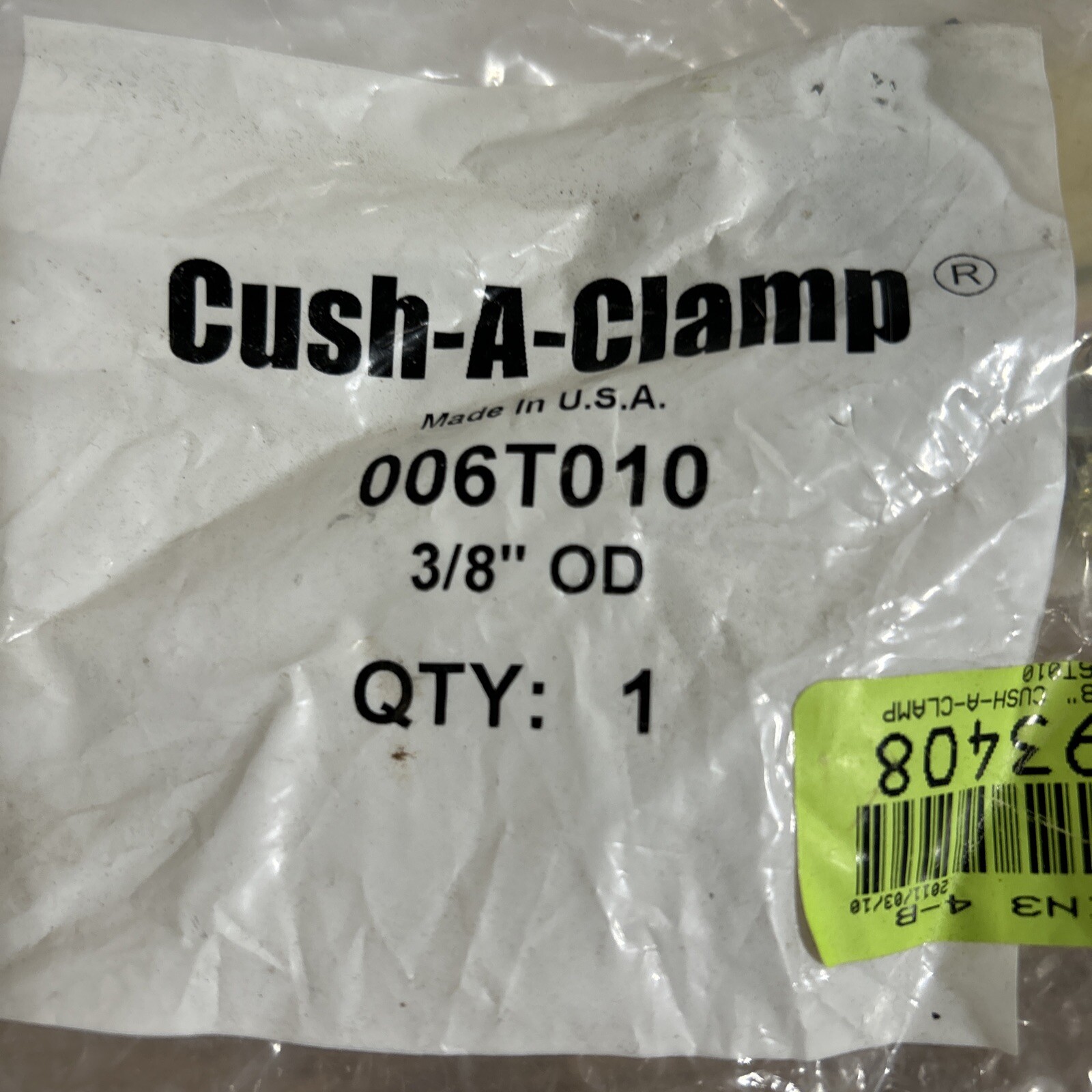 (25)Cooper B-Line BVT037YZN &(17)Cush a Clamp 006T010 (3/8”OD) 42 total qty.