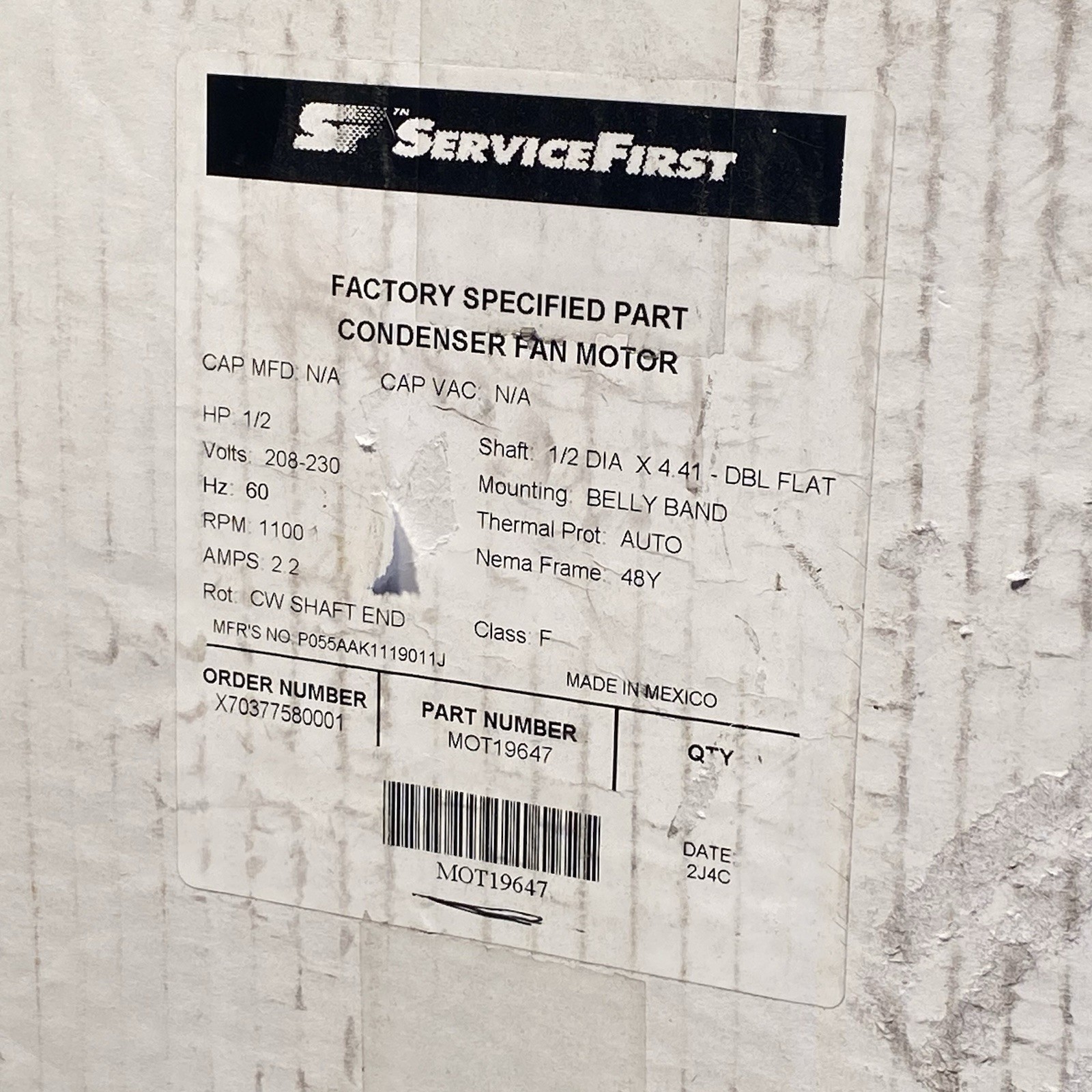 Trane MOT19647 Condenser Fan Motor