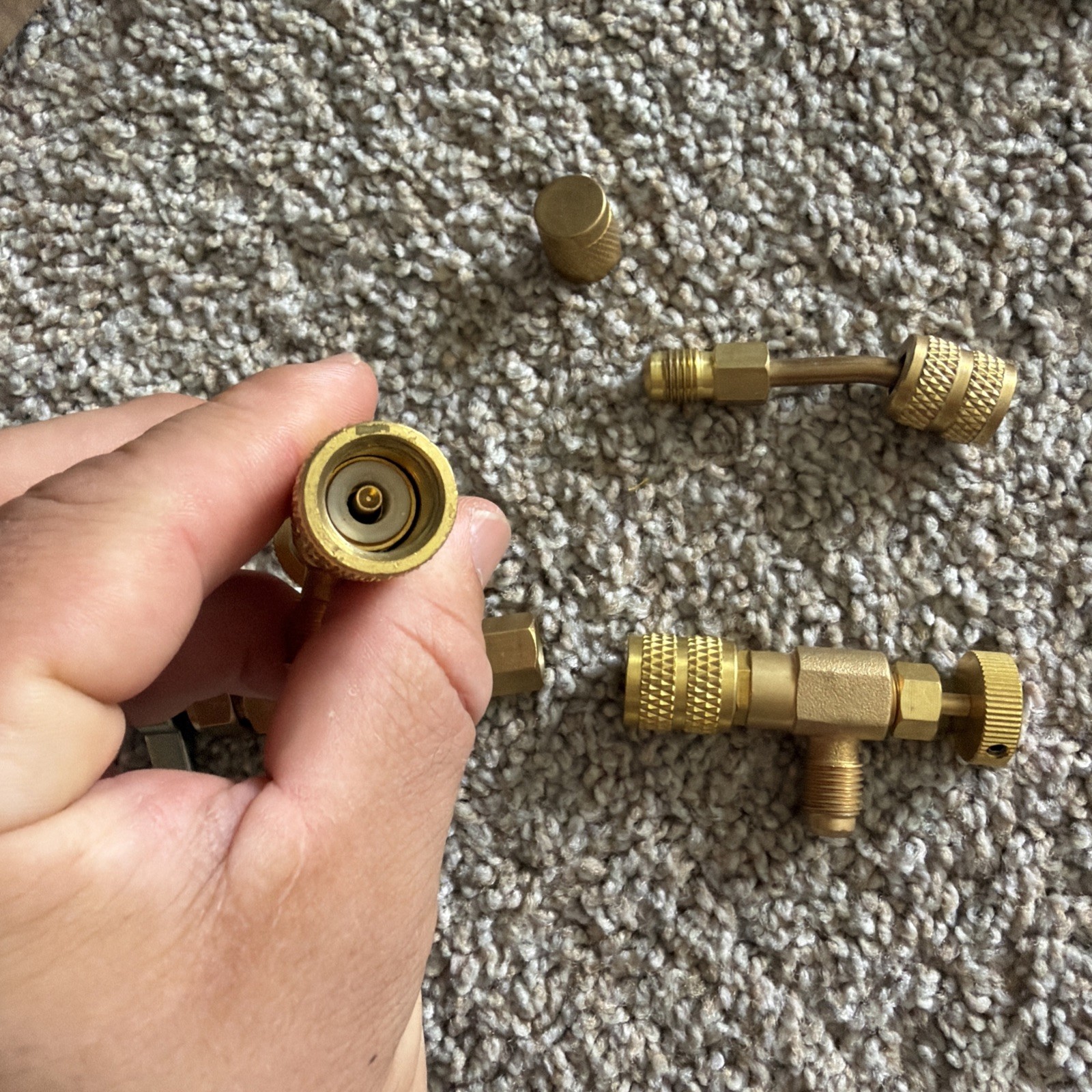 Mini Split Adapter 5/16 to 1/4 SAE Flare R410A Brass for HVAC Manifold Gauge