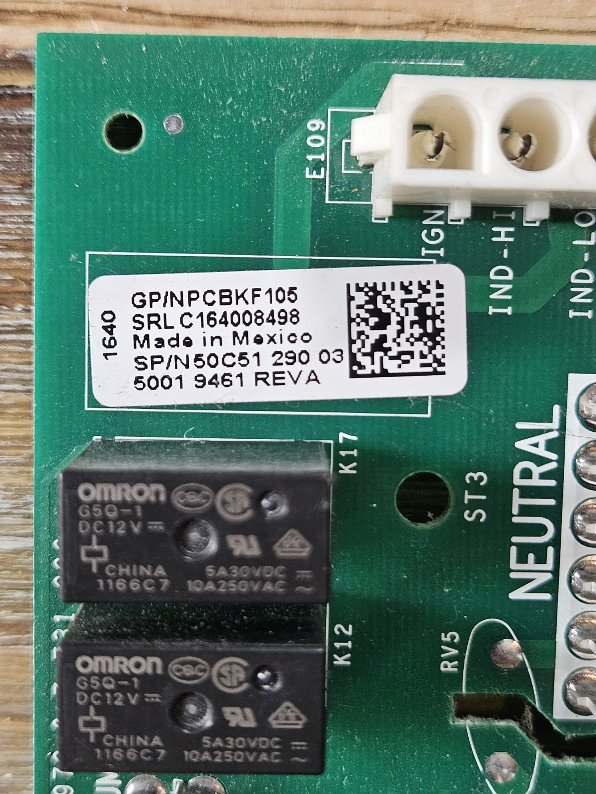 Goodman EMERSON PCBKF105 Furnace Control Circuit Board 50C51-290-03 Free S&H