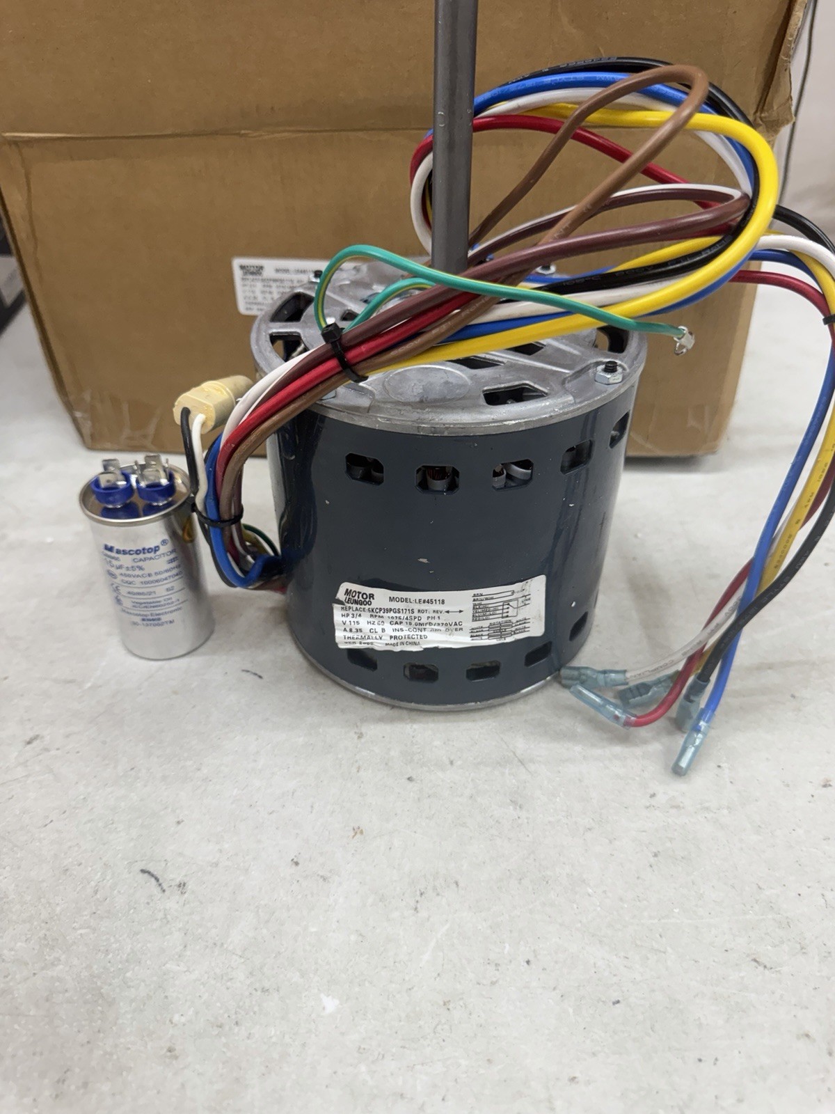 5KCP39PGS171S 3/4HP Furnace Blower Motor 1075RPM 4SPD 115V w/Cap