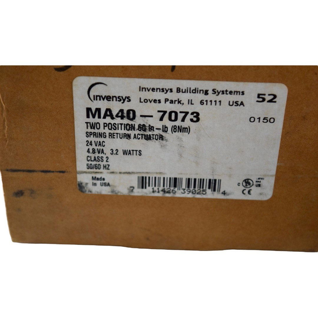 NEW Invensys MA40-7073 2-Position Actuator 24VAC 60in-lb 8Nm Damper Valve