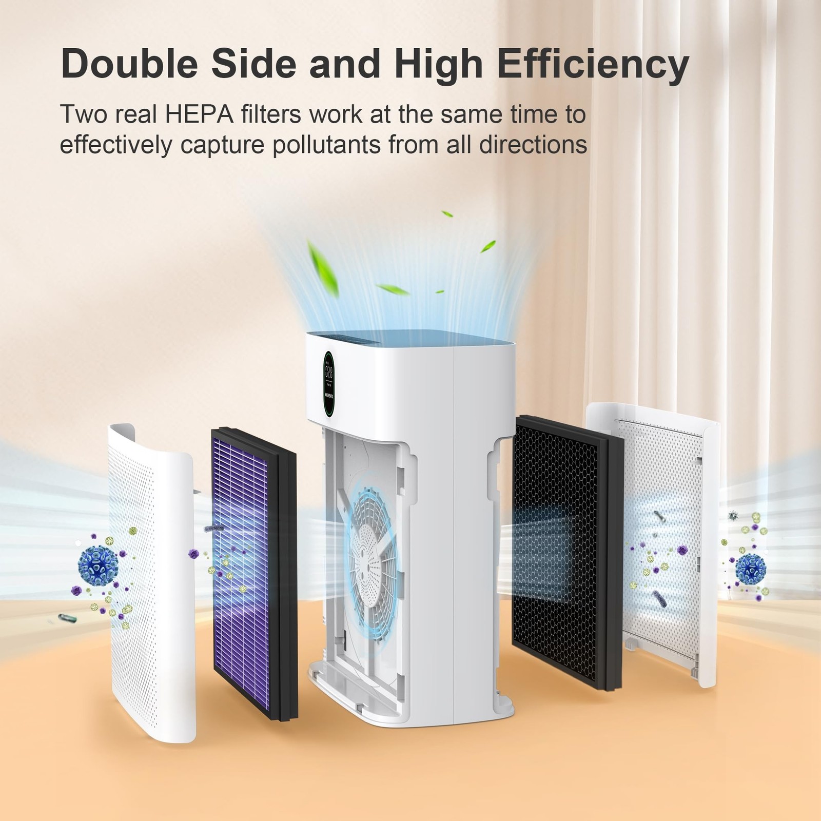 MORENTO 2 Pack HY4866 Genuine Air Purifier Replacement Filter for HY4866 Air …