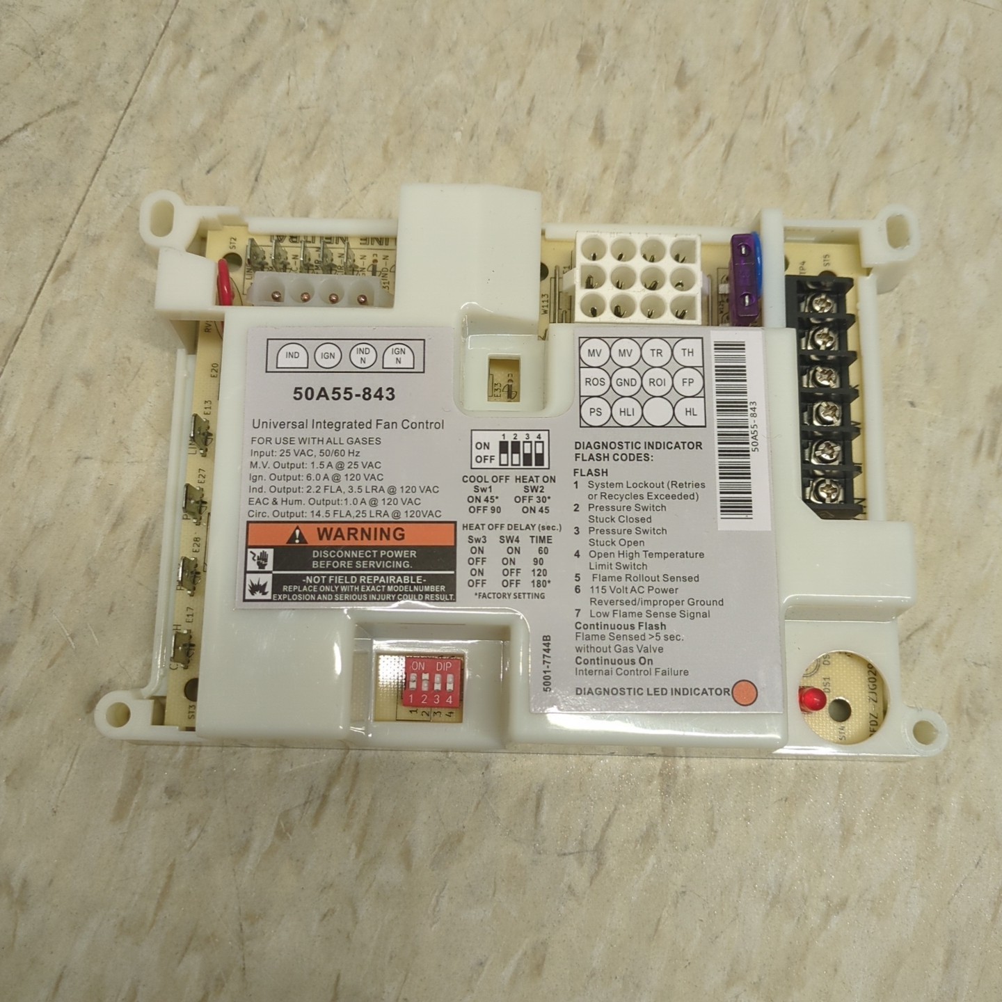 50A55-843 Furnace Control Circuit Board Replacement for White Rodgers