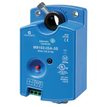 Johnson Controls M9102-Aga-3S Electric Actuator, 18 In.-Lb., -4 To 140