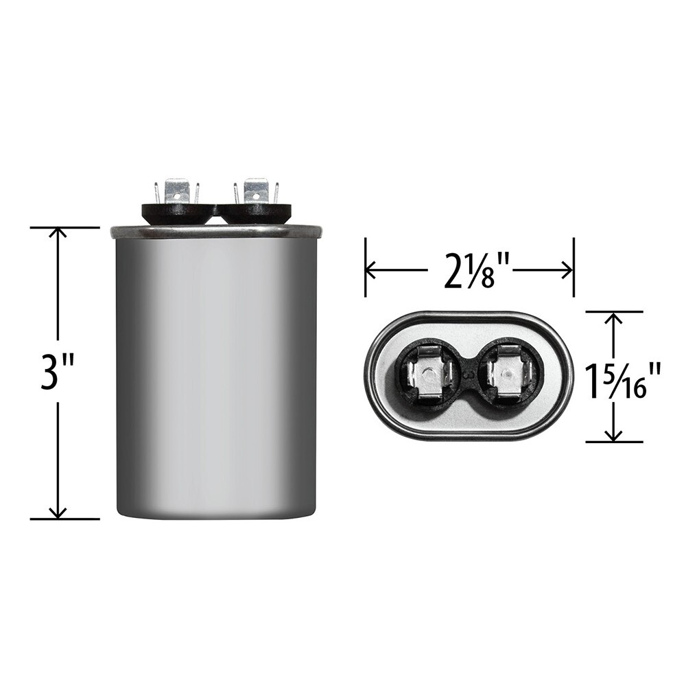 USA 12.5 uf MFD 370 VAC Oval CBB65 Run Capacitor 50/60 Hz AC Electric-Lot-1