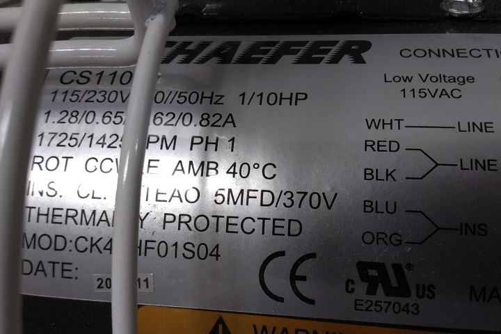 Schaefer GVK12 1/10 HP 115/230VAC 12 In Blade Dia Standard-Duty Industrial Fan