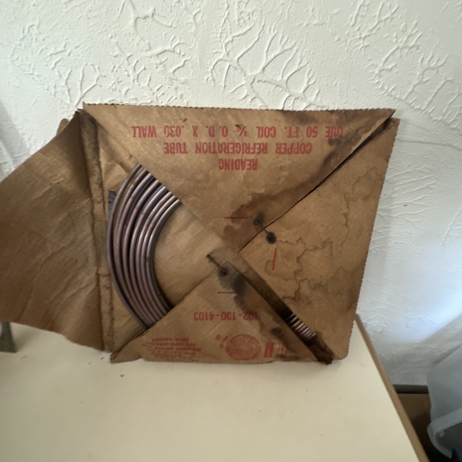 1/4” x 50 x .030 Soft Copper REFRIGERATION TUBING- HVAC 1/4-OD Unused