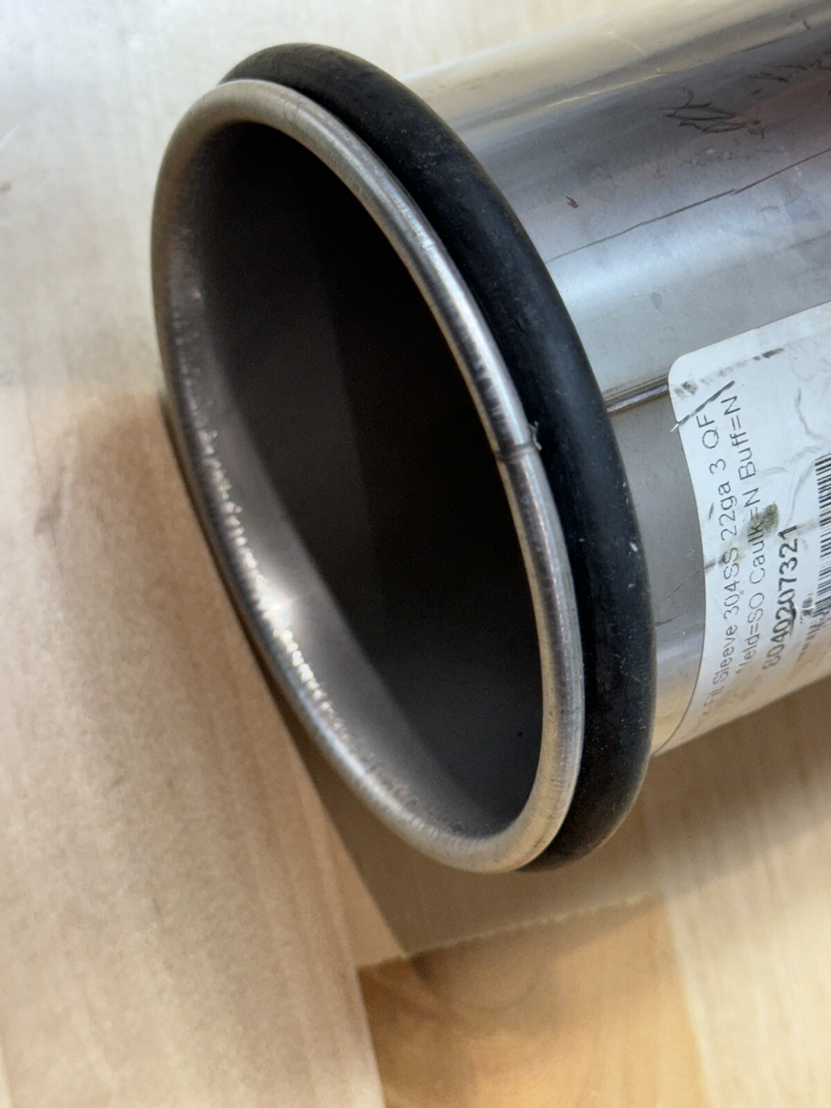 Quick-Fit Sleeve: Stainless Steel, For 3 in Duct Dia, 11-1/4″ Overall Lg, 3″ Inl