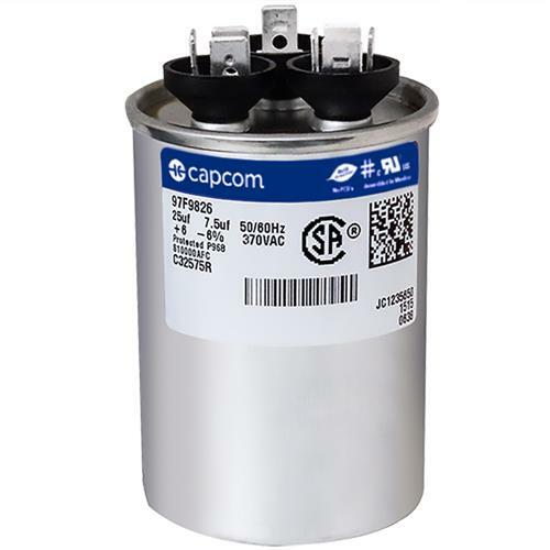 Capcom Capacitor Round 25/7.5 uf 370 volt Fits GE Genteq 97F9826 Z97F9826