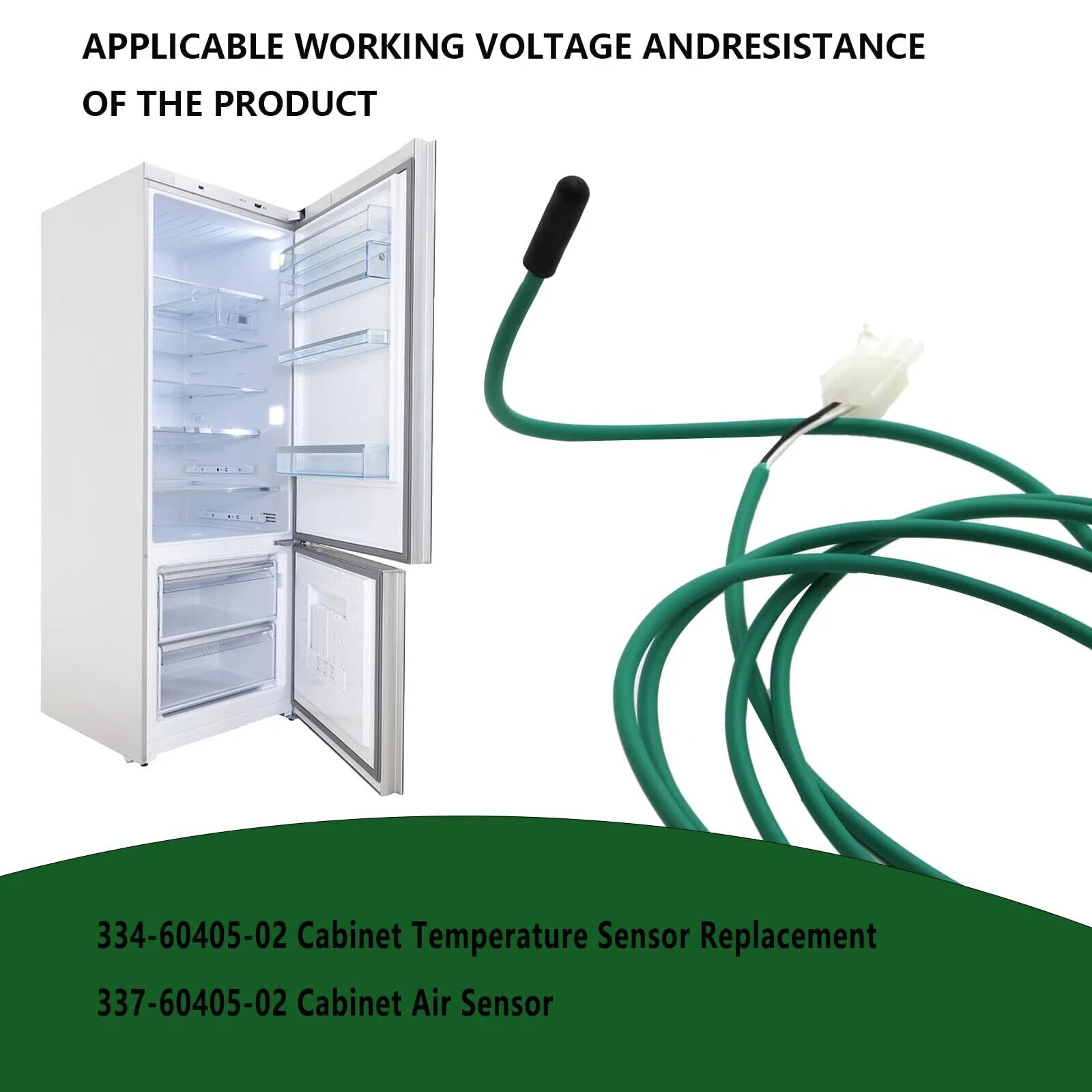 Temperature Sensor Probe Green 74″ Cabinet Replacement NEW Refrigerator HVAC