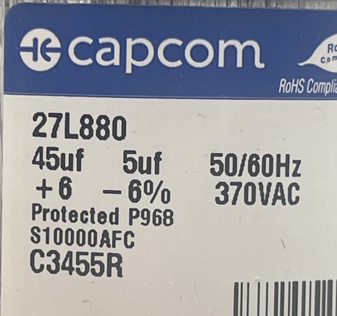 Capcom 27L880 Capacitor 45uf/5uf 370V **NEW**