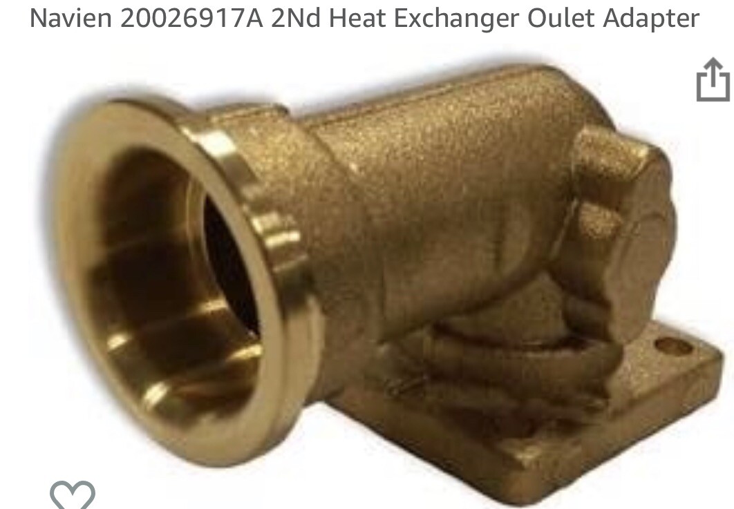 Navien #20026917A Heat Exchanger Outlet Adapter