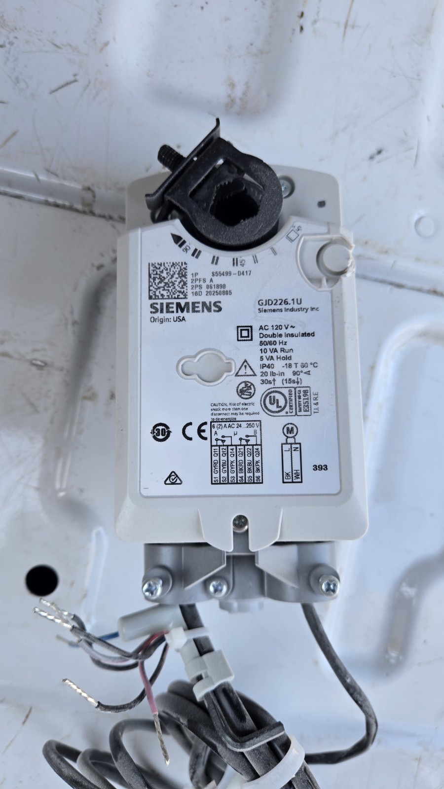 Siemens GJD226.1U Damper Actuator 120V Corded Electric Double Insulated