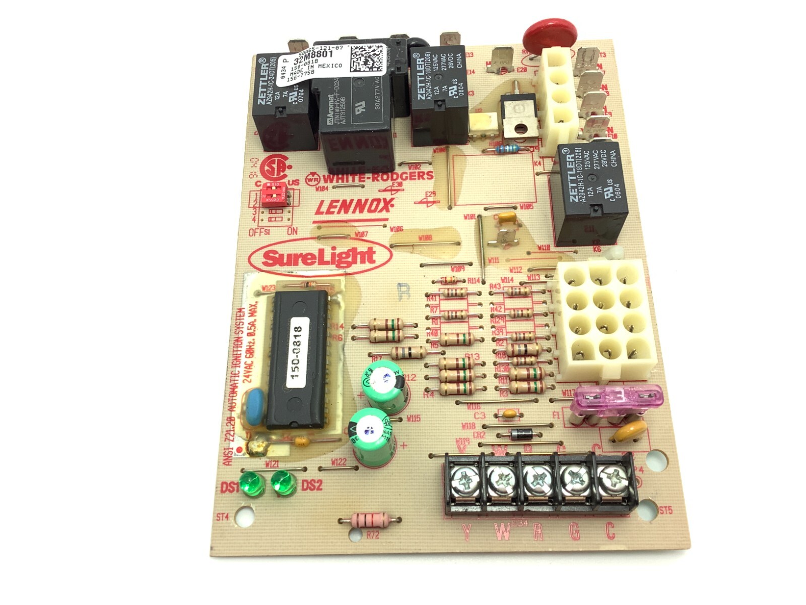 32M8801 Gas Furnace Control Board 50a65-121 Dedicated Flame Sensor Terminal
