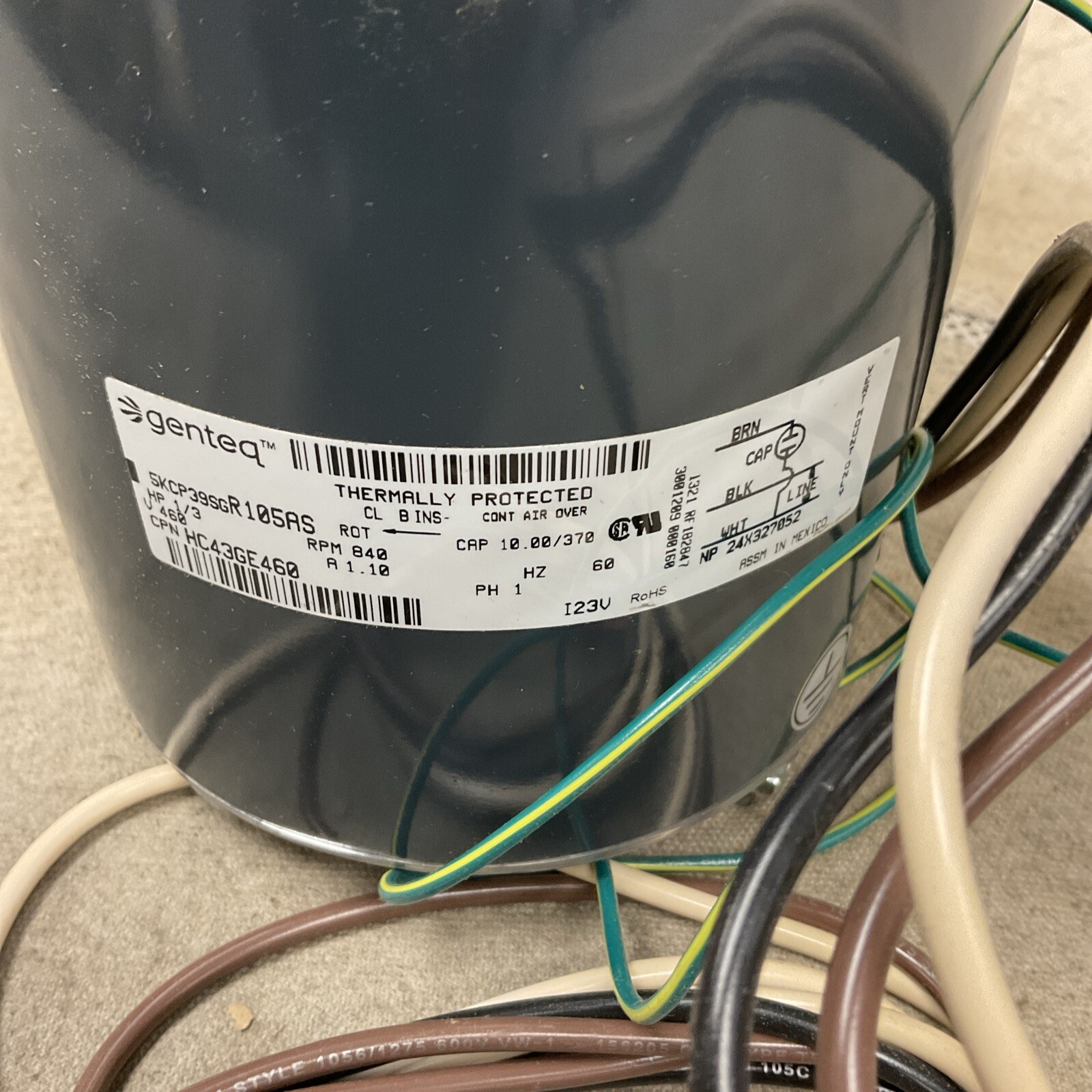 CENTURY ORM4688BF Condenser Fan Motor Stud Mount Enclosed Air-Over 1/3-1/8hp