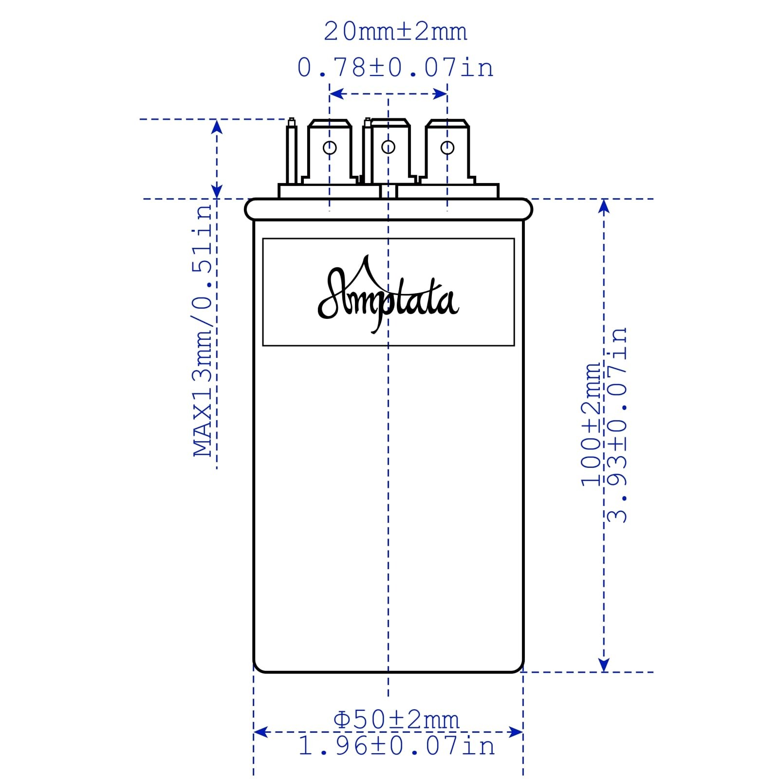 AMPTATA [UL Tested] AC Capacitor, 35/5 uf CBB65 HVAC Capacitor for Unit