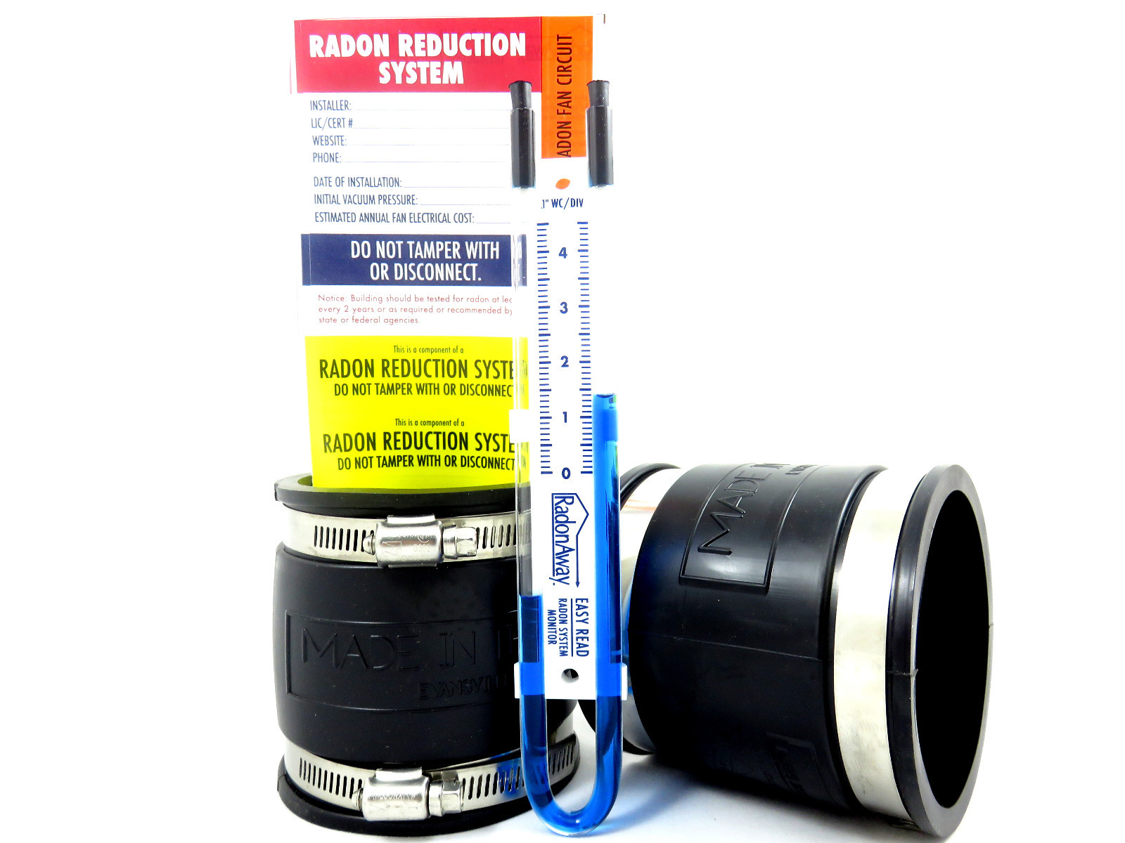 3 x 3 Black Install Kit for Radon Fan to 3 inch PVC