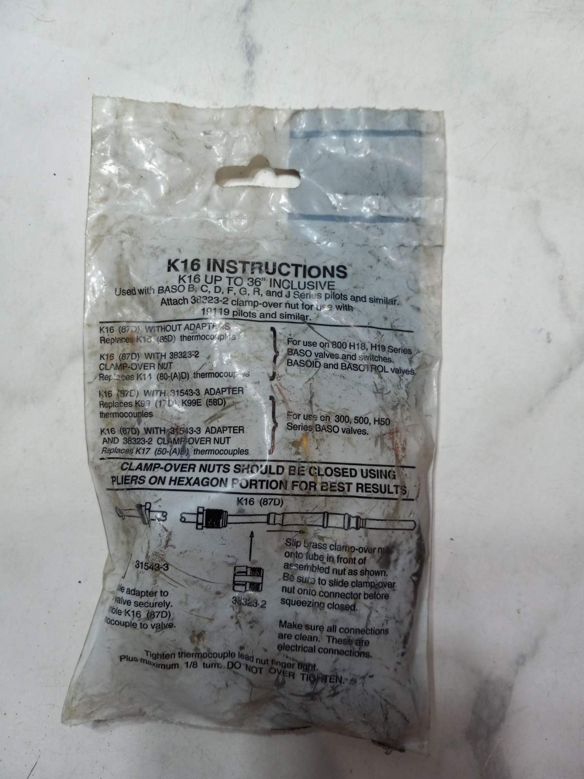 Johnson Controls Baso Husky K16BT-36, 36″ Thermocouple NOS