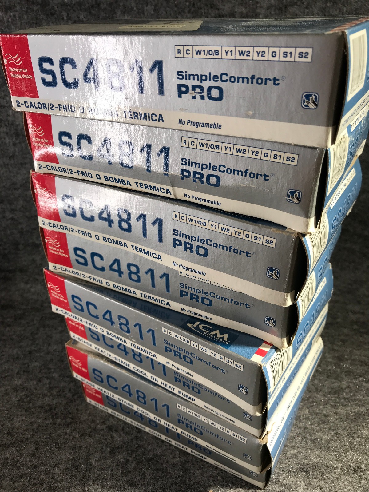 8X Simple Comfort Pro ICM SC4811 2 STORAGE HEAT/ 2 STAGE COOL THERMOSTATS