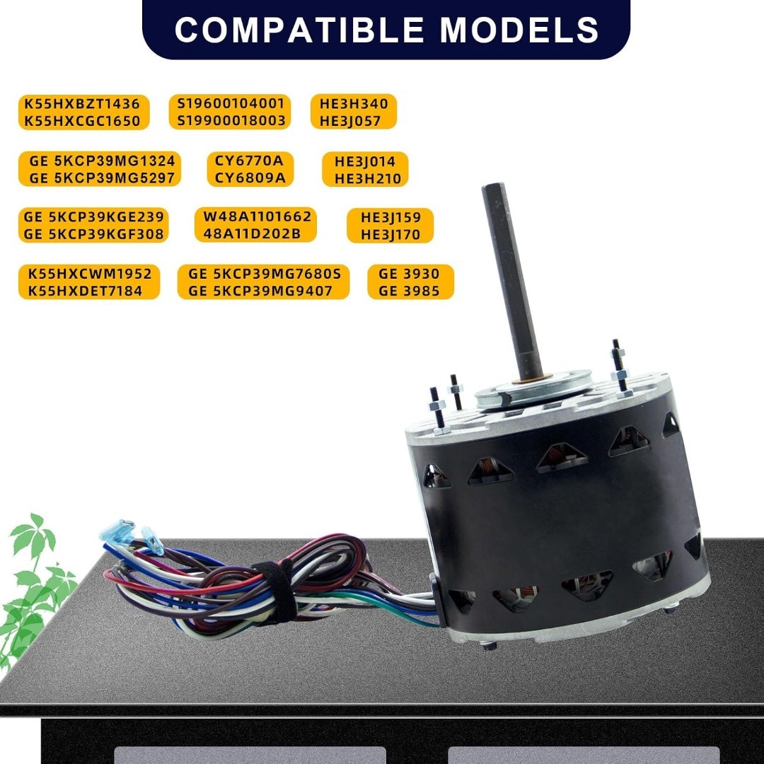 DL1036 Blower Fan Motor,1/3 HP, 1075 RPM, 3 Speed, 115V, Compatible w/A.O. Smith