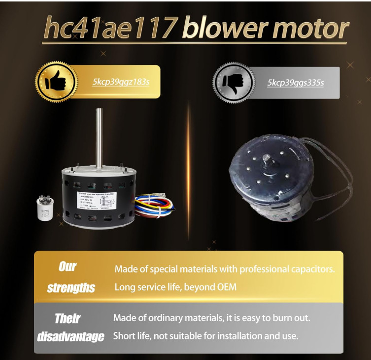 2025 Upgrade 5KCP39GGZ183S Blower Motor replace KCP39GGS336S 5KCP39GGS335S 1/3 H