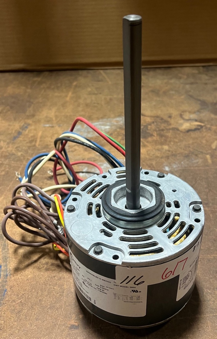 CENTURY 595A HVAC MOTOR, 277V AC, 1-PHASE, 3 SPEED, 1,075 RPM, 833KX4, NEW!