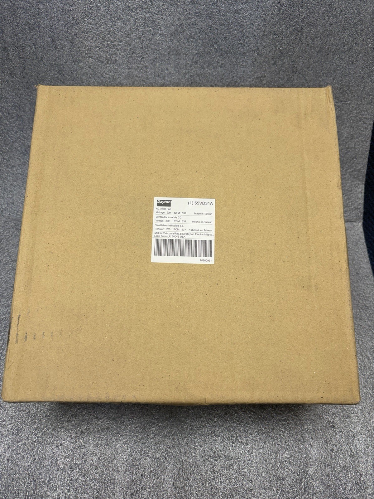 55VD31 Dayton Round Ac Axil Fan 230V, 40Watt, 537CFM (Replaces 4WT45, 3VU67)