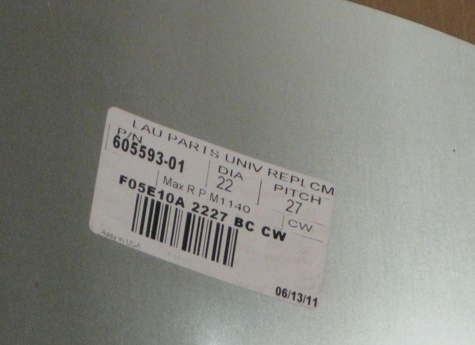 Lau 60559301 22″ Fan Blade CW Rotation 27 Degree Pitch 4 Blades