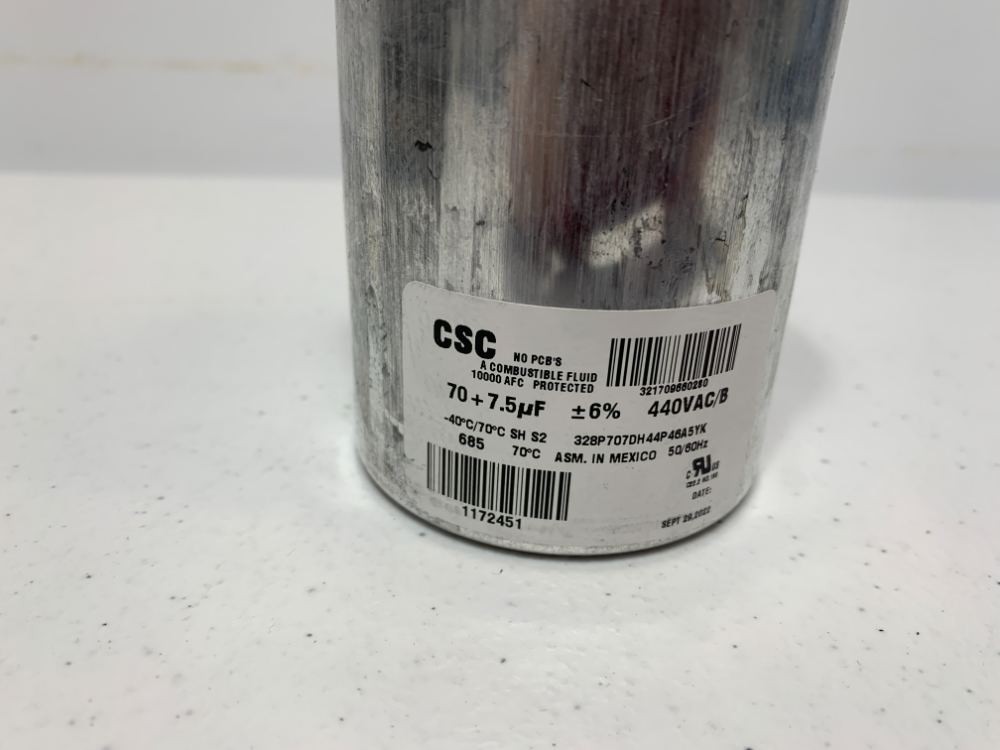 York S1-02436218000 Capacitor Run Dual 70/7.5 MFD 440V
