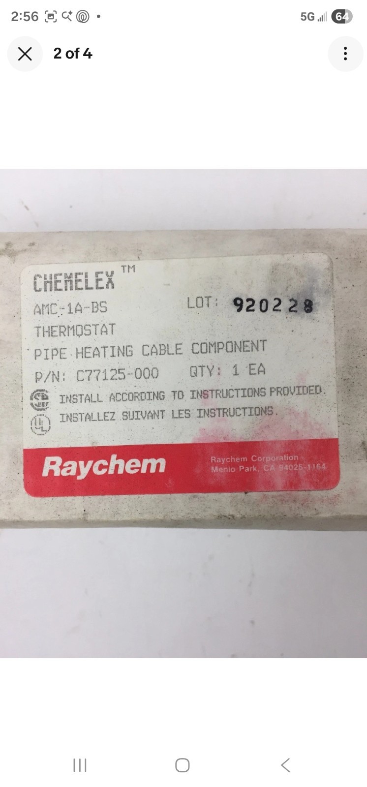 CHEMELEX AMC-1A Ambient Sensing Thermostat NEMA 4X 480VAC Line Voltage