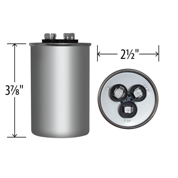 55/7.5 MFD 370 440 VAC Run Capacitor replaces GE Genteq Capcom C35575R C45575R