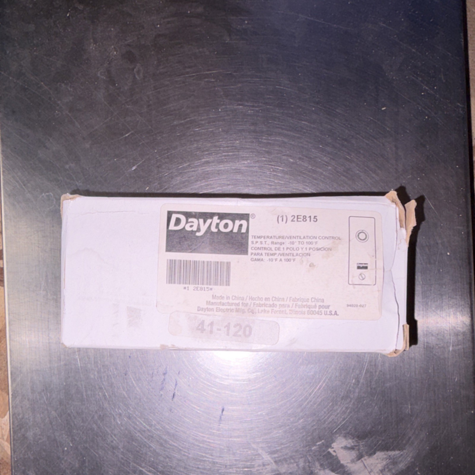 Dayton 2E815 Non-Programmable Dial Thermostat -10 to 100°F HVAC Control