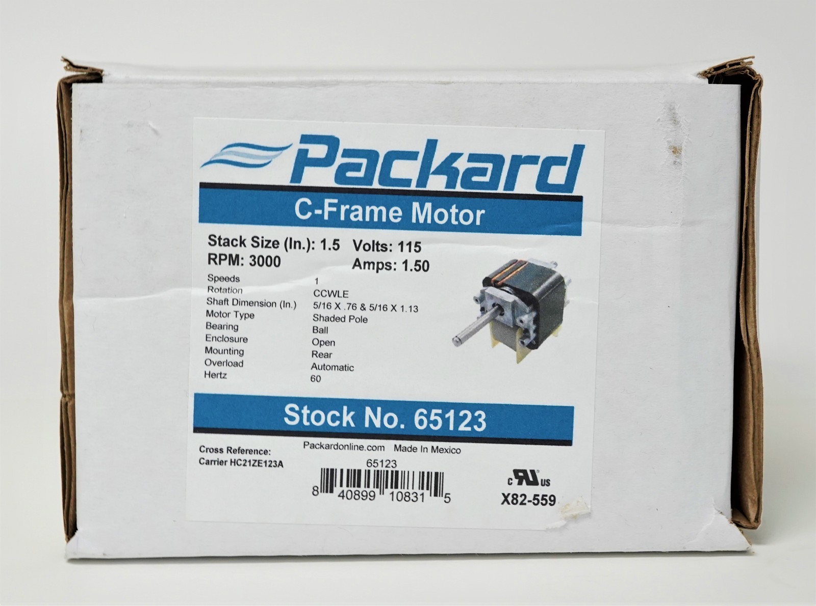 65123 Draft Inducer Furnace Blower Motor for Carrier HC21ZE123A Bryant Payne