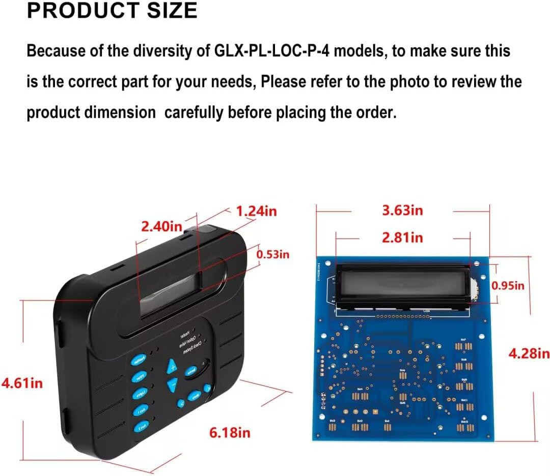 GLX-PL-LOC-P-4 Main Display Keypad Controller Service Kit Control Board Replacem