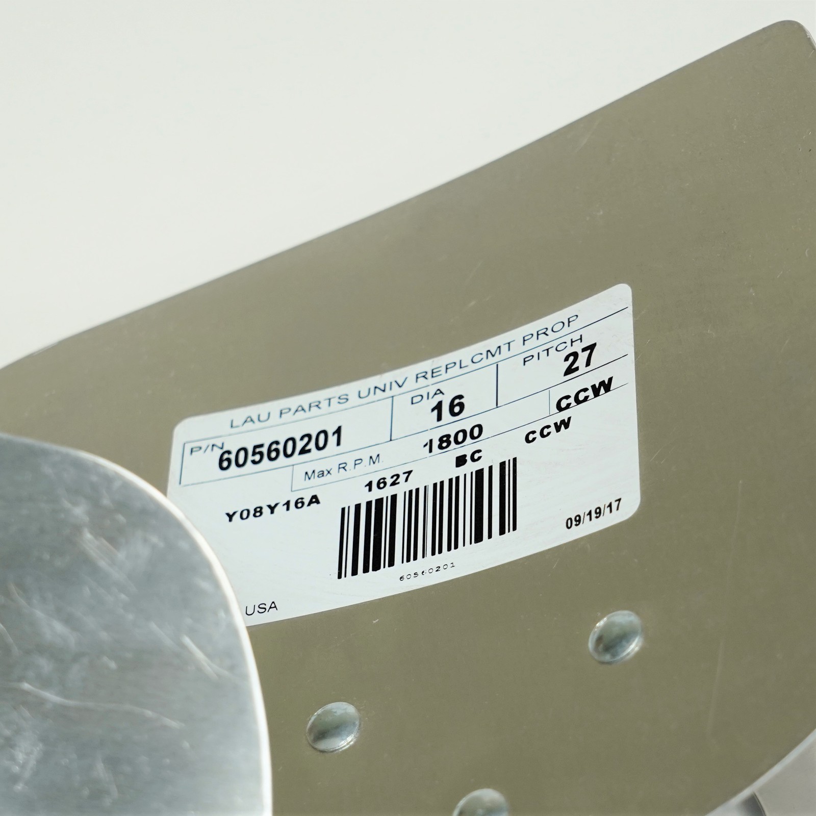 Lau 60560201 16″ Fan Blade CCW Rotation 27 Degree Pitch 5 Blades