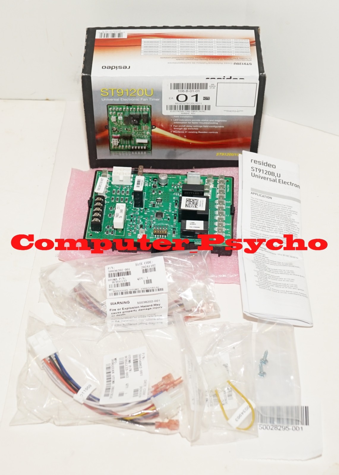 RESIDEO ST9120U1011 UNIVERSAL ELECTRONIC FAN TIMER W ADJUSTABLE HEAT 18 TO 30 V