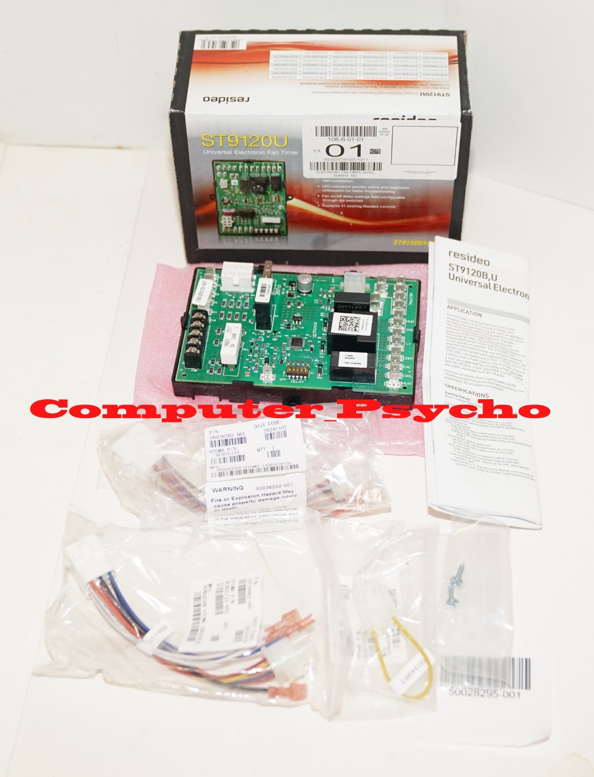RESIDEO ST9120U1011 UNIVERSAL ELECTRONIC FAN TIMER W ADJUSTABLE HEAT 18 TO 30 V