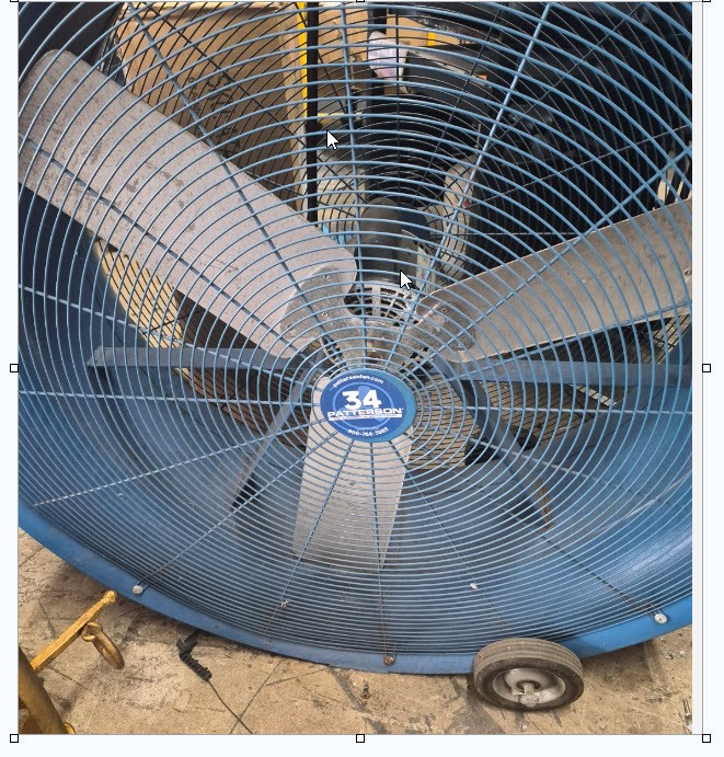 Patterson 34” High Velocity Industrial Fan. 120V on Wheels