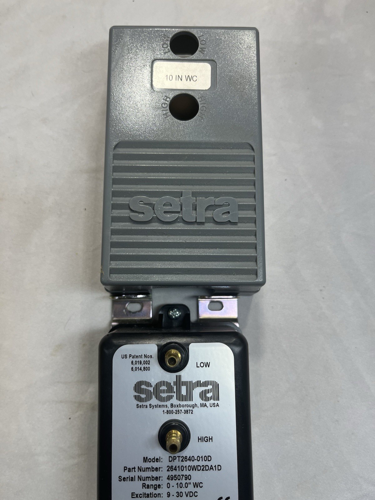Setra 2641010WD2DA1D, DPT2640-010D, 264 Series Differential Pressure Transmitter
