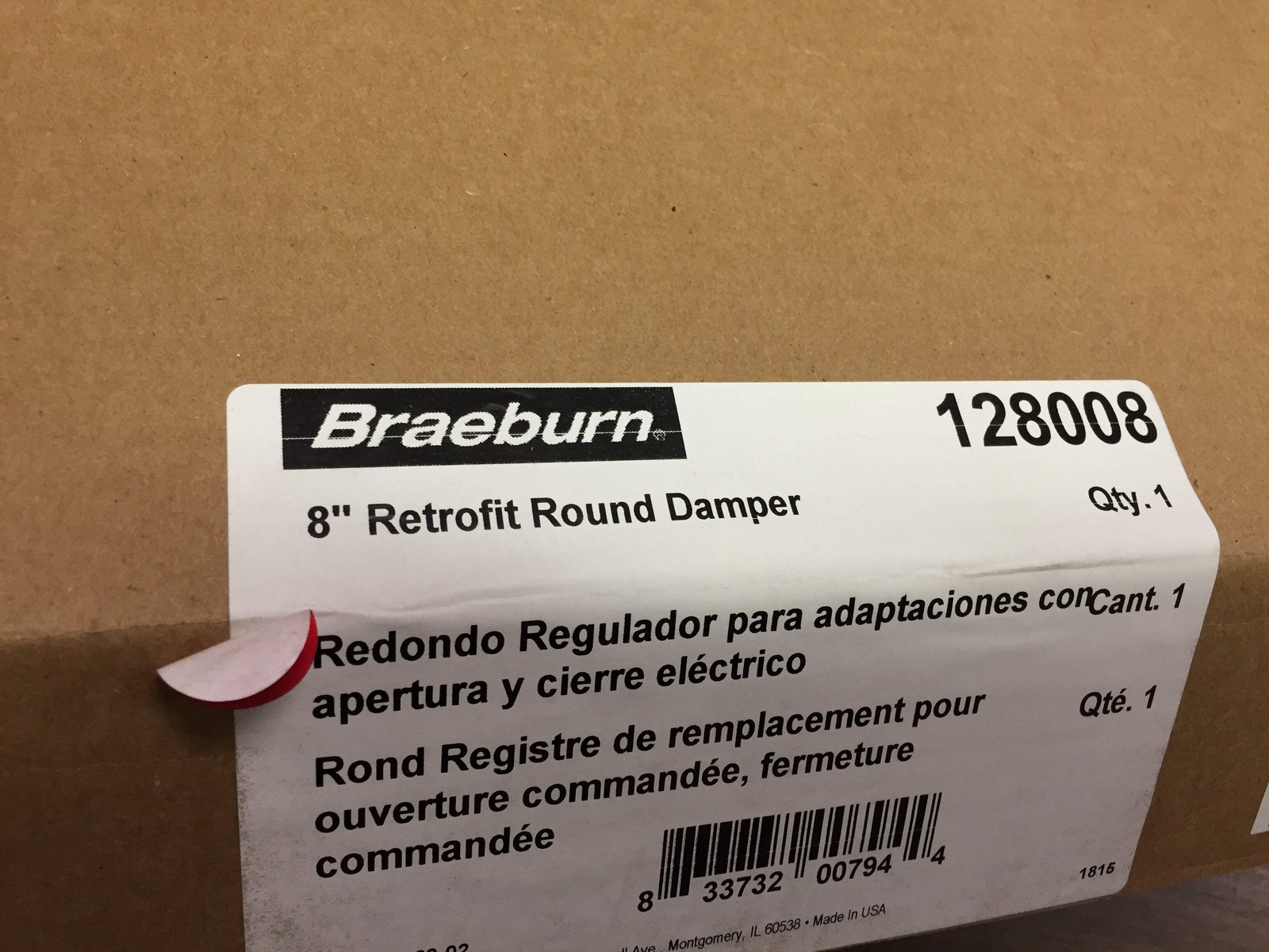 BRAEBURN 128008 8″ RETROFIT ROUND DAMPER