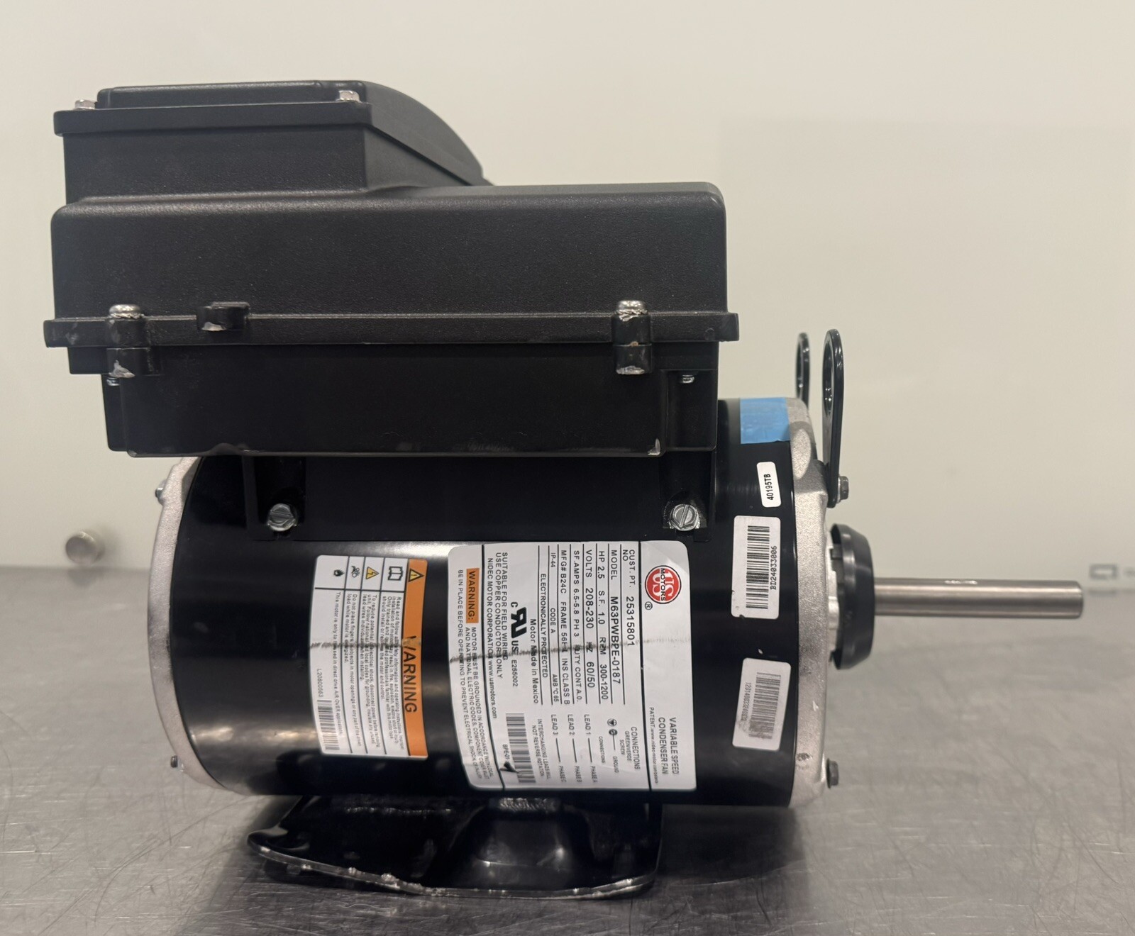 US Motor 25315801 Heatcraft ECM Refrigeration Motor 2.5 HP 208-230V NEW!