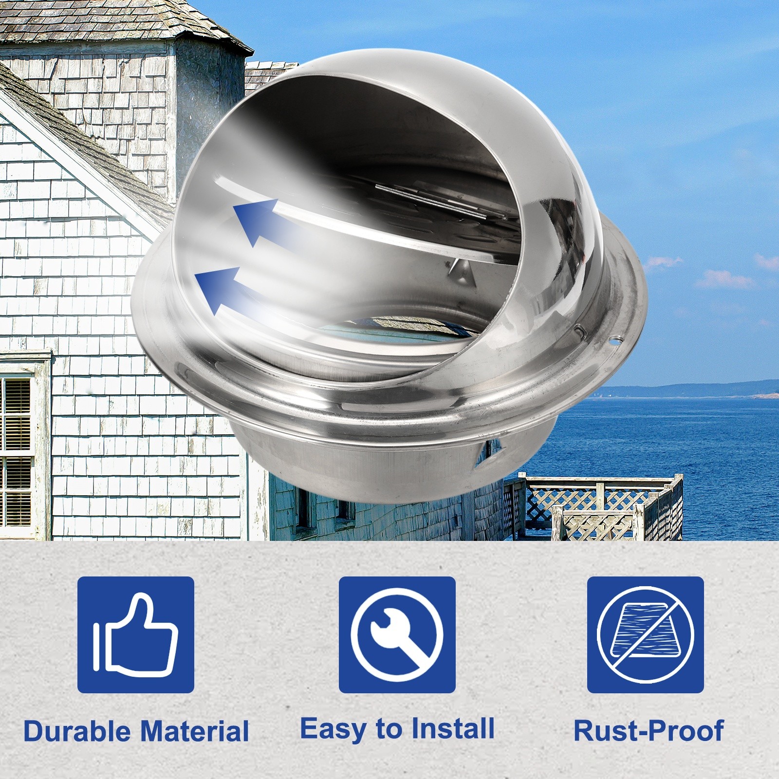 4 Inch Vent Cover, Round Exhaust Vent for Outdoor Ventilation System 2 Set