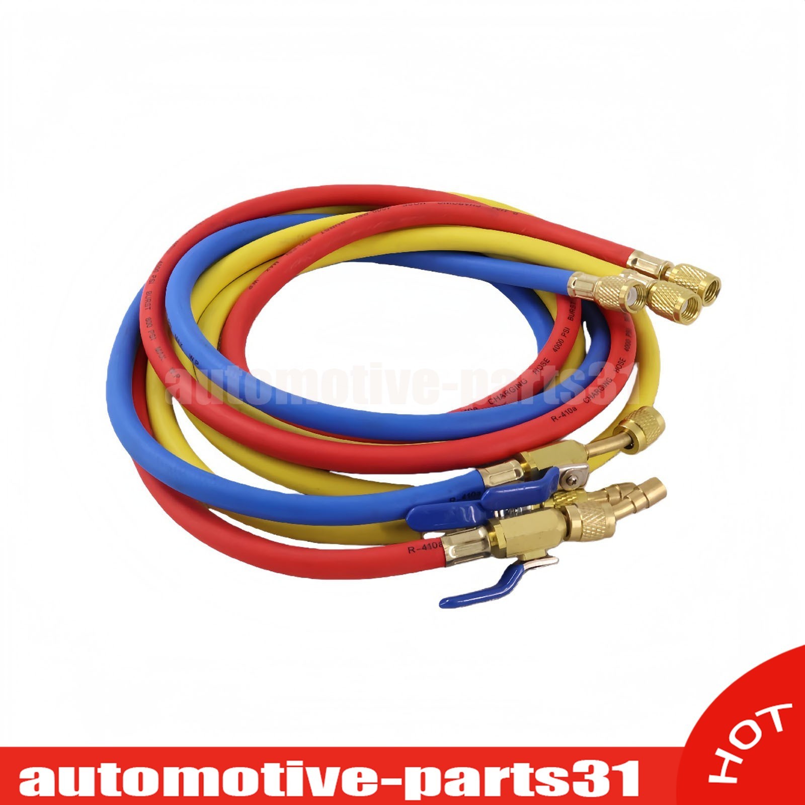 NEW For 29986 Plus II 72″ HVAC Charging Hose Set 1/4″ (3-Pack) US