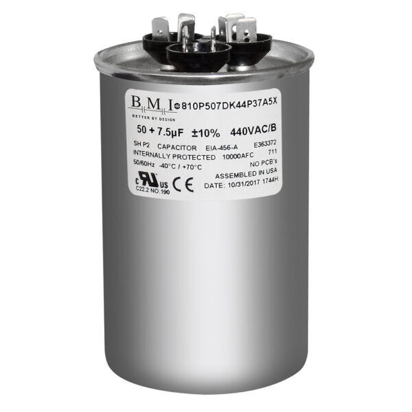 50/7.5 uf MFD 370 440 VAC Capacitor replaces GE Genteq Capcom C35075R C45075R