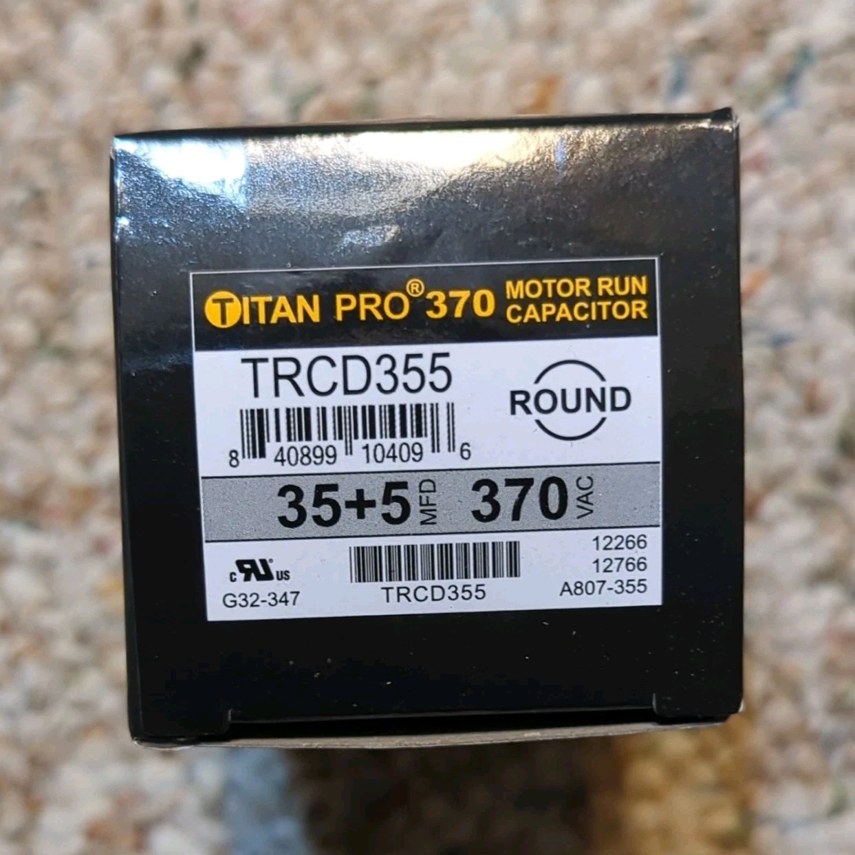 Titan Pro Motor Run Capacitor TRCD355 35+5 MFD 370 VAC Round Professional Grade
